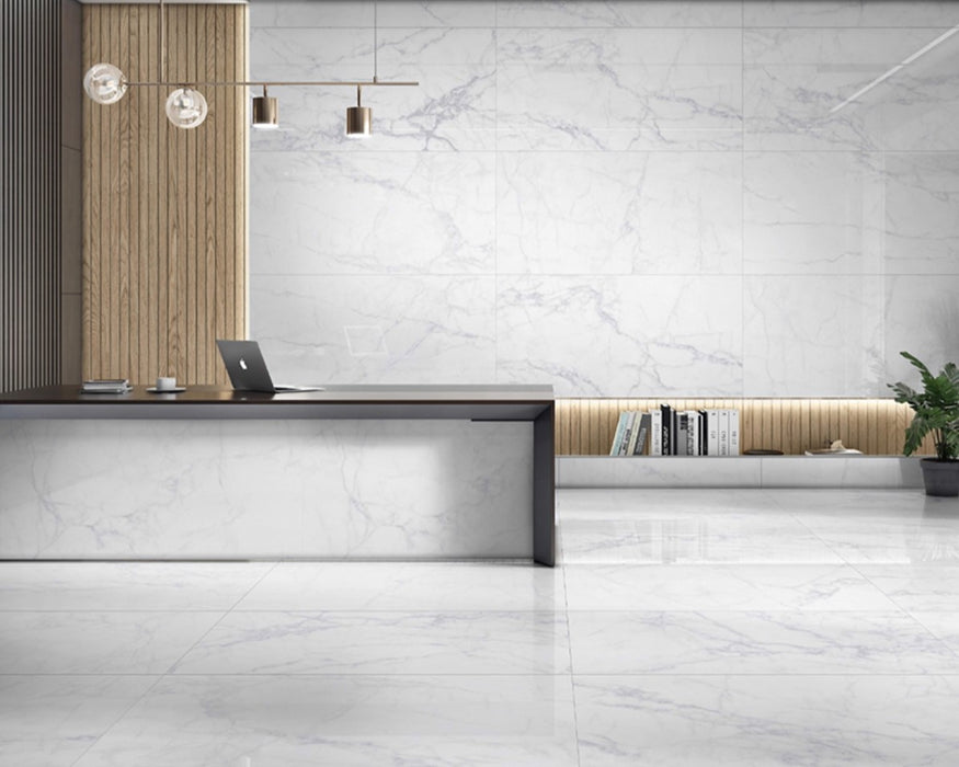 Alprime Marble Effect 60x120cm Polished Wall and Floor Tile