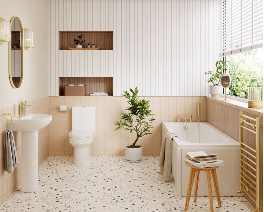 Luxury Modern Bathroom Suite with Brushed Brass Fittings