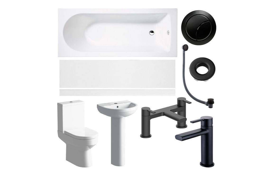 Complete Bathroom Suite with Black Matt Fittings | Luxury Bathrooms