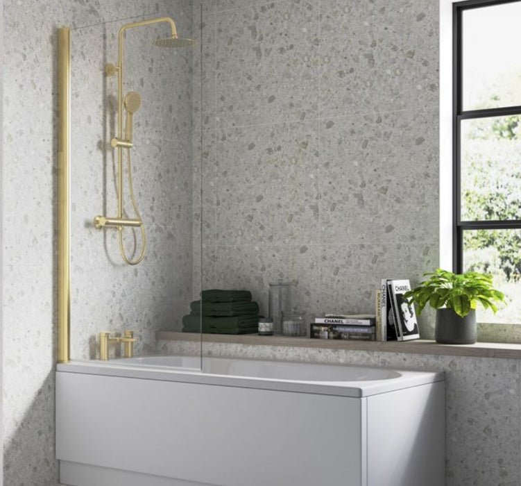 Luxury Modern Bathroom Suite with Brushed Brass Fittings