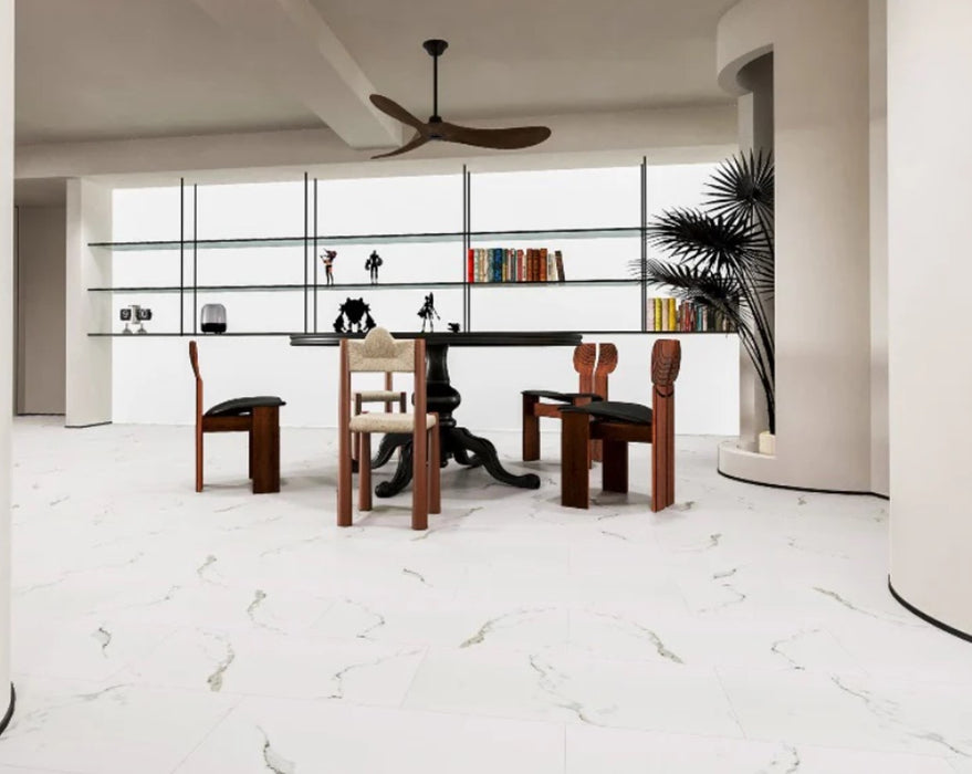 Elite 5.35mm White Marble Effect LVT Click Flooring 310x620mm