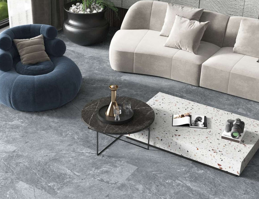 PREMIUM 6mm Grey Stone Effect Click Luxury Vinyl Flooring 305x610mm