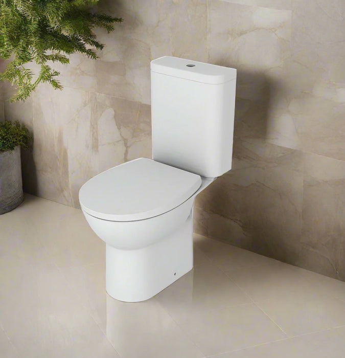 Rimless Close Coupled Open Back WC with Soft Close Seat