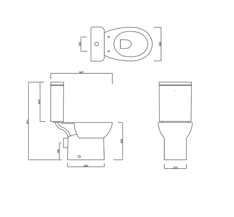 Rimless Close Coupled WC and Pedestal Basin Pack