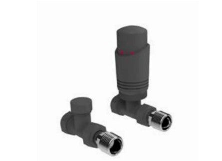 Textured Grey Thermostatic Radiator Valves - Angled/Straight/Corner