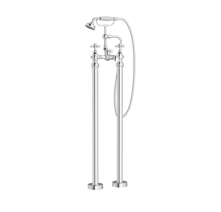 Traditional Freestanding Bath and Shower Mixer in Chrome