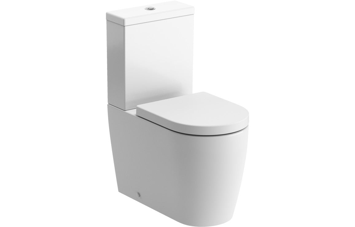 Onyx Matt Black Rimless Close Coupled Toilet inc Soft Close Seat