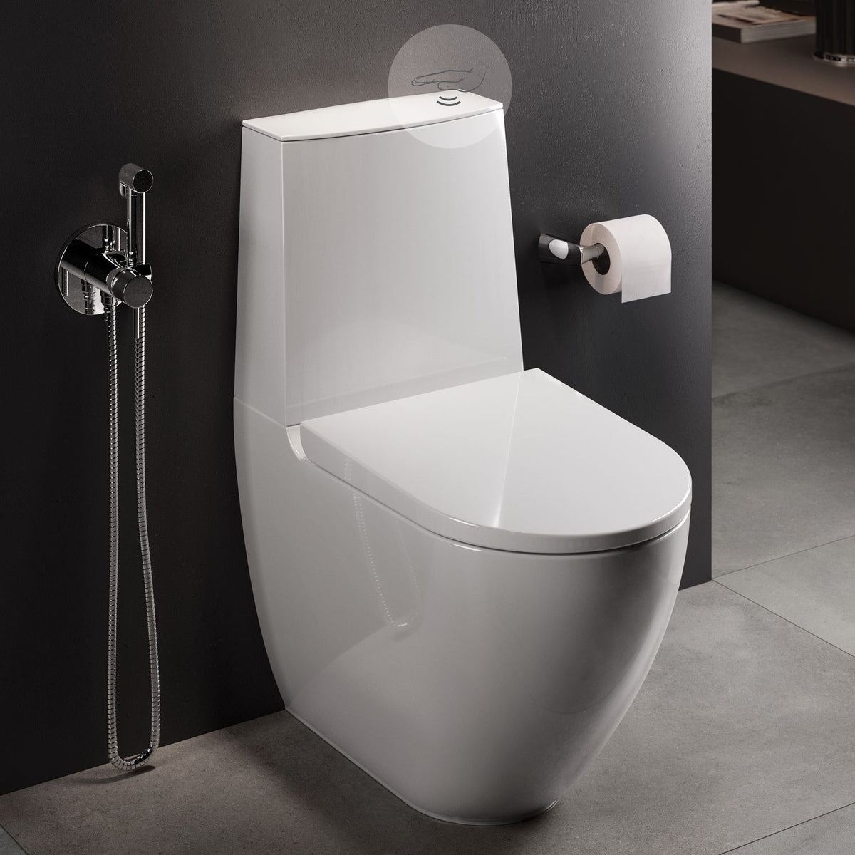 RAK Des Touchless Flush Close Coupled Fully Back to Wall WC